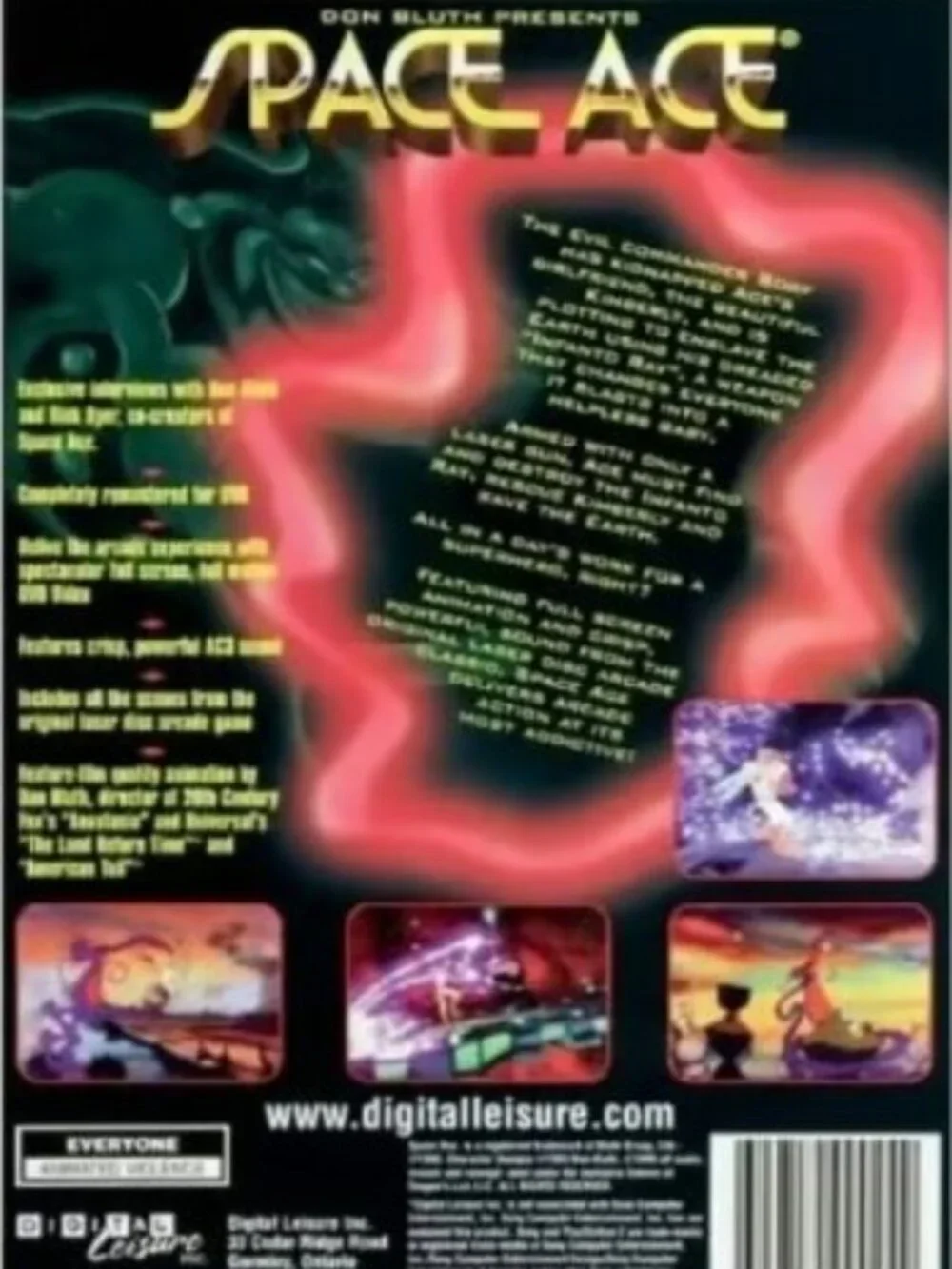 Space Ace DVD Game ~ Dragon's Lair III ~ PlayStation 2 Compatible ~ New/Sealed!